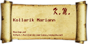 Kollarik Mariann névjegykártya
