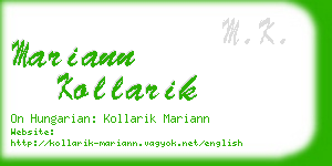 mariann kollarik business card